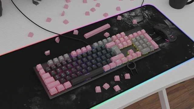 Klaviatūra Genesis Lead 300 rožinė Double Shot Keycaps