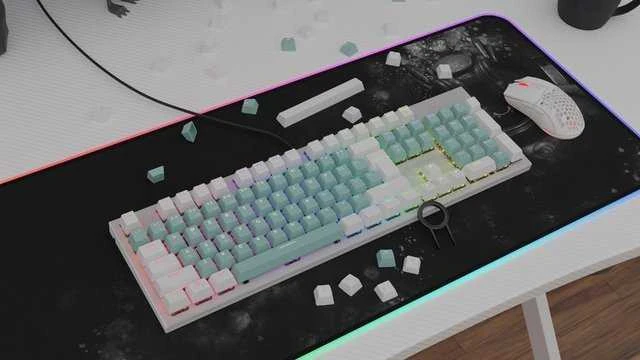 Klaviatūra Genesis Lead 300 mėtų Double Shot Keycaps