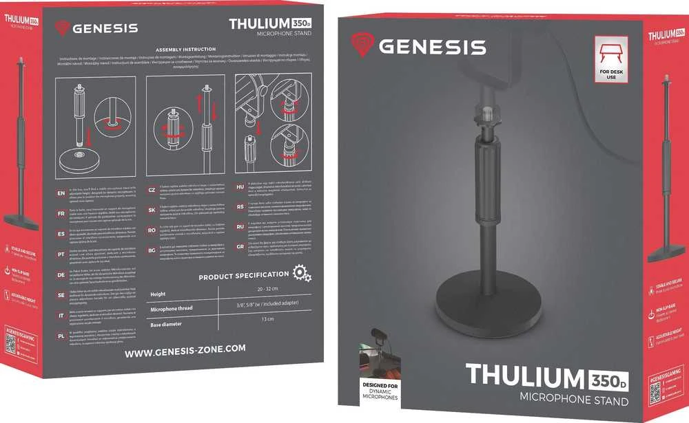 Genesis | Mikrofono stovas | Thulium 350D | Juodas