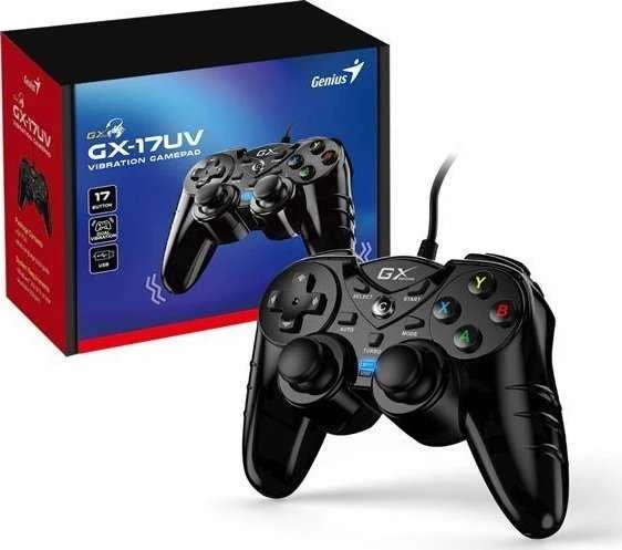 Genius Gamepad Genius GX Gaming GX-17UV, 17 mygtukų, USB/PS3, juoda
