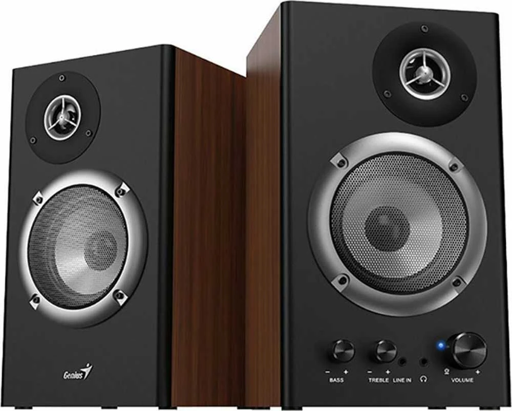 Kompiuterio kolonėlės GENIUS garsiakalbis SP-HF1200B, 2.0, 36W, medinis, juodai rudas