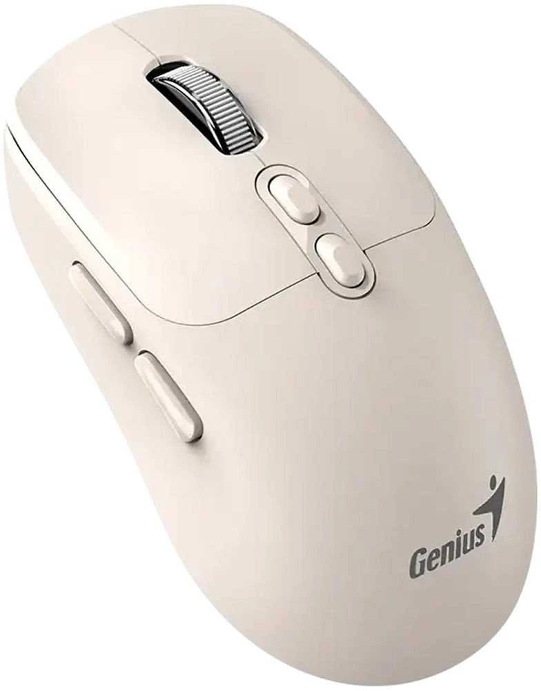 GENIUS NX-8080S BT pelė / dviguba „Bluetooth“ + 2,4 GHz / 1600 dpi / „Copilot“ / belaidė / tyli / smėlio spalvos