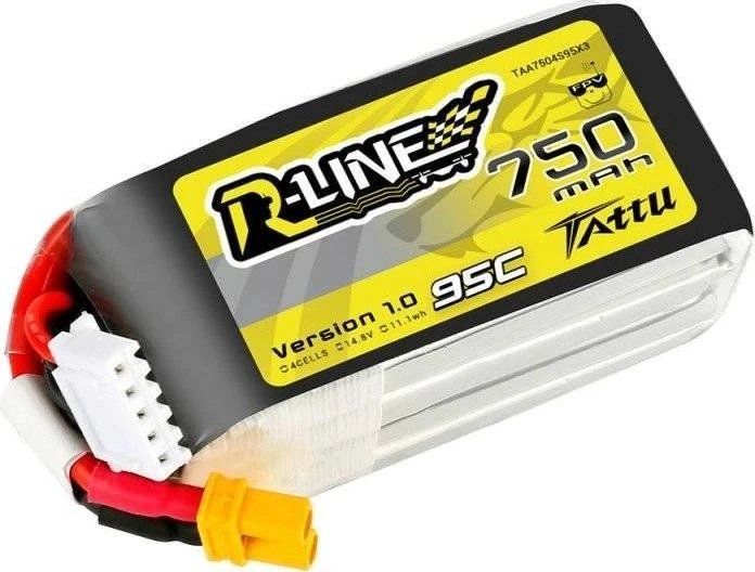 Gens Ace & Tattu Akumuliatorius R-Line 750mAh 14.8V 95C 4S1P JST-XHR