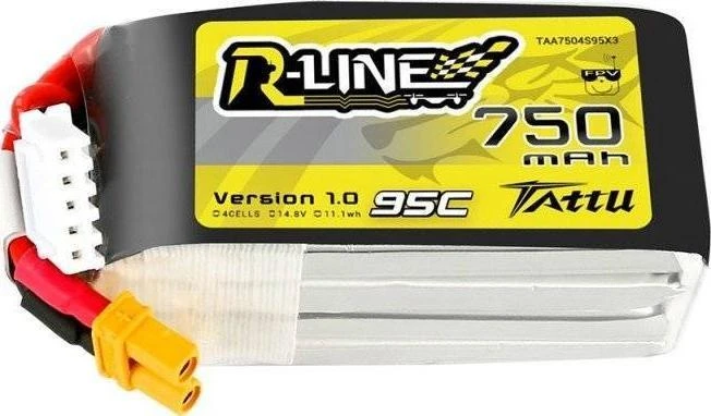 Gens Ace & Tattu Akumuliatorius R-Line 750mAh 14.8V 95C 4S1P JST-XHR