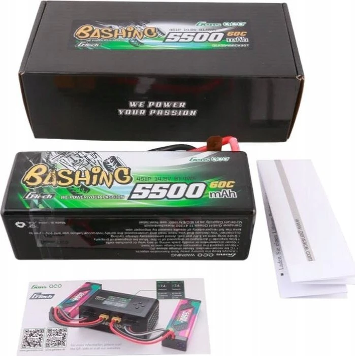 Gens ace G-Tech 5500mAh 4S1P 14.8V 60C HardCase RC automobilio Lipo baterija