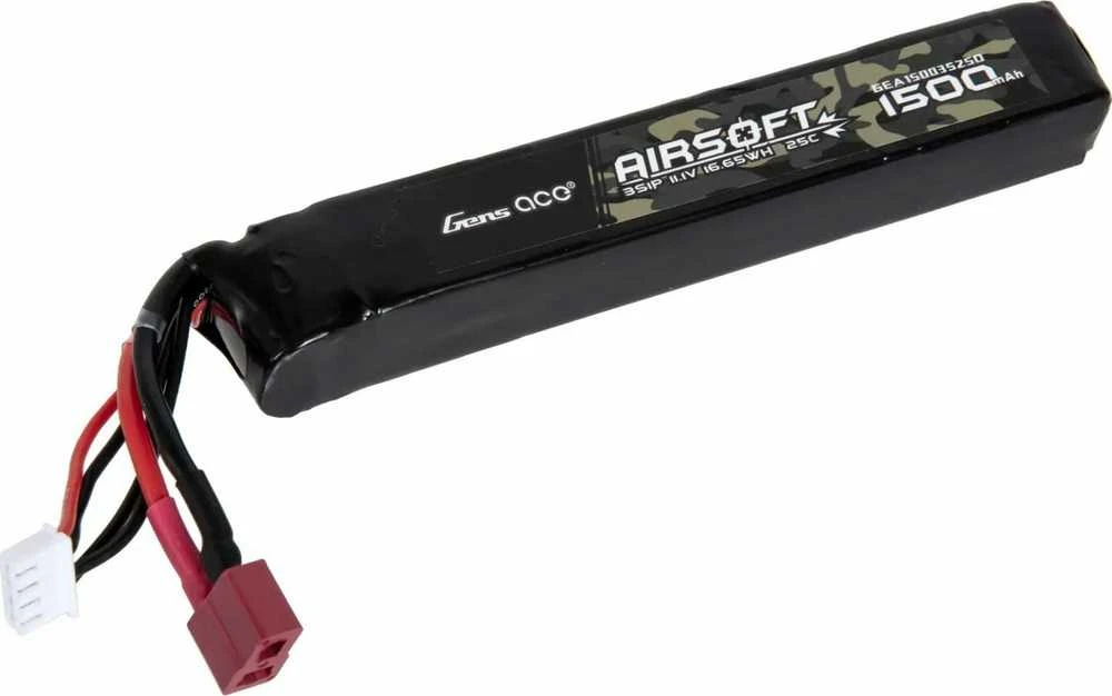 Gens ace 25C 1500mAh 3S1P 11.1V Airsoft Gun Lipo baterija su T kištuku
