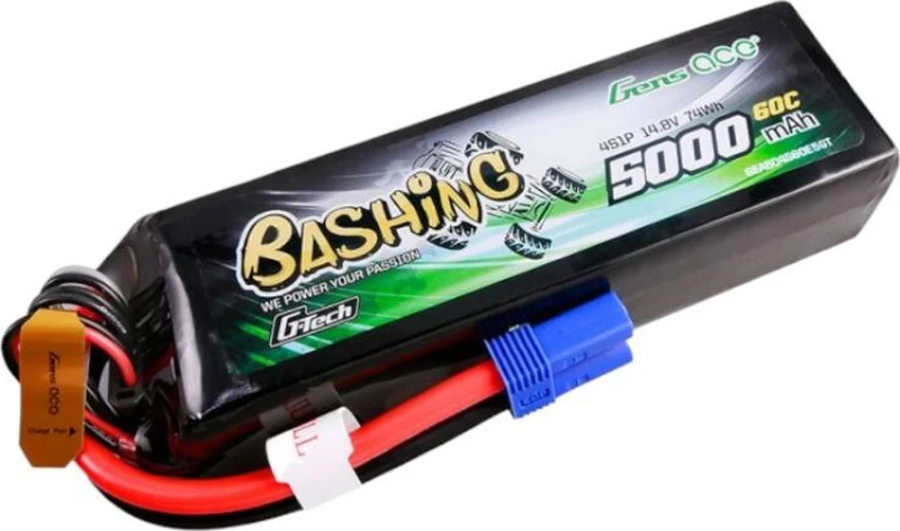 Gens ace G-Tech 5000mAh 14.8V 4S1P 60C Lipo baterijų paketas su EC5 Plug-Bshing serija