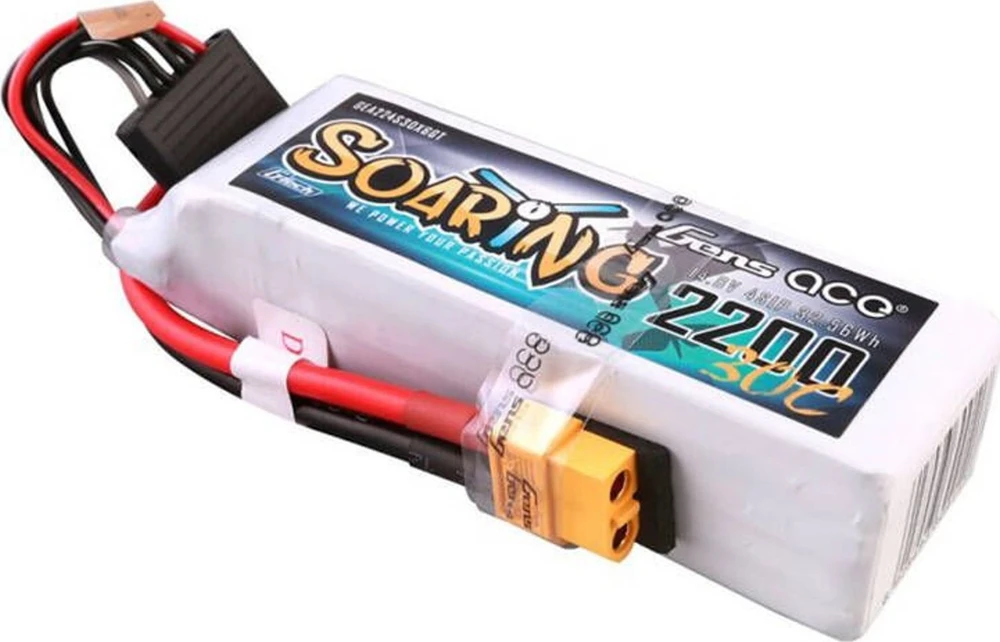 Gens ace G-Tech Soaring 2200mAh 14.8V 30C 4S1P Lipo Akumuliatorius su XT60 kištuku