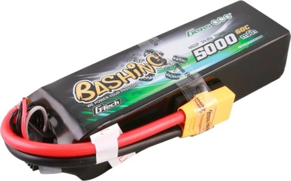 Gens ace G-Tech 5000 mAh 14.8 V 4S1P 60C Lipo baterijų paketas su XT90 Plug-Bashing serija