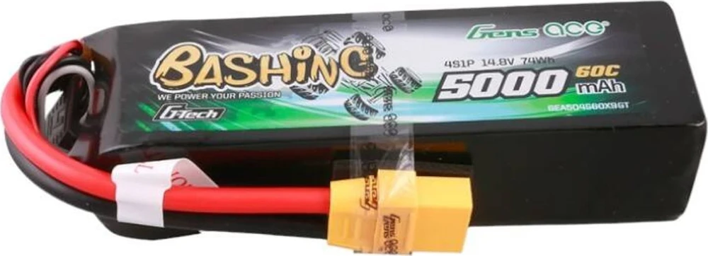 Gens ace G-Tech 5000 mAh 14.8 V 4S1P 60C Lipo baterijų paketas su XT90 Plug-Bashing serija
