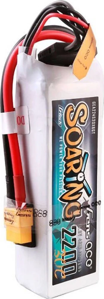 Gens ace G-Tech Soaring 2200mAh 14.8V 30C 4S1P Lipo Akumuliatorius su XT60 kištuku
