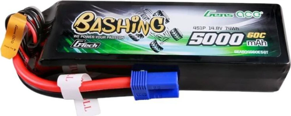 Gens ace G-Tech 5000mAh 14.8V 4S1P 60C Lipo baterijų paketas su EC5 Plug-Bshing serija
