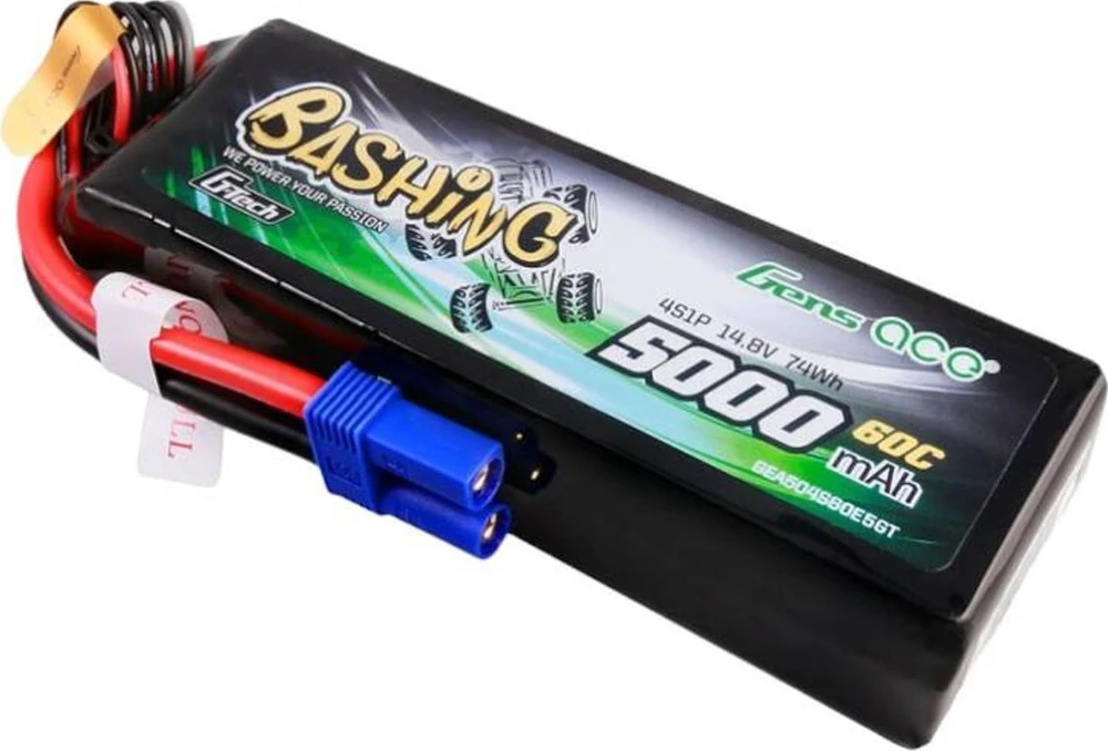 Gens ace G-Tech 5000mAh 14.8V 4S1P 60C Lipo baterijų paketas su EC5 Plug-Bshing serija