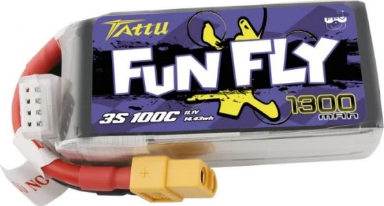 Gens Ace & Tattu Gens Ace Akumuliatorius Tattu Funfly 1300mAh 11.1V 100C 3S1P