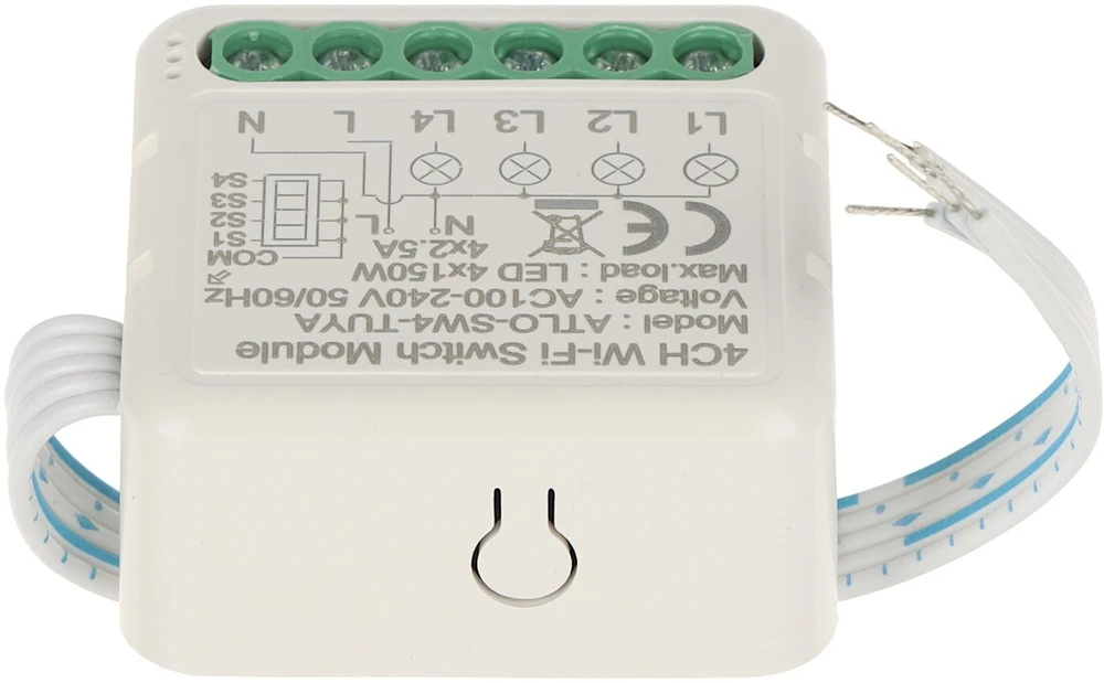 Genway Keturių ekranų išmanusis LED šviesos valdiklis ATLO-SW4-TUYA Wi-Fi, Tuya Smart