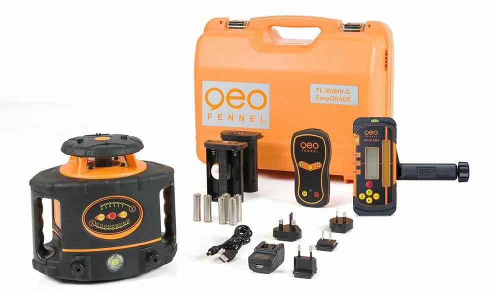 Geofennel Rotacinis lazerinis nivelyras Geo-Fennel FL 300HV-G EasyGRADE; imtuvas FR 60-MM
