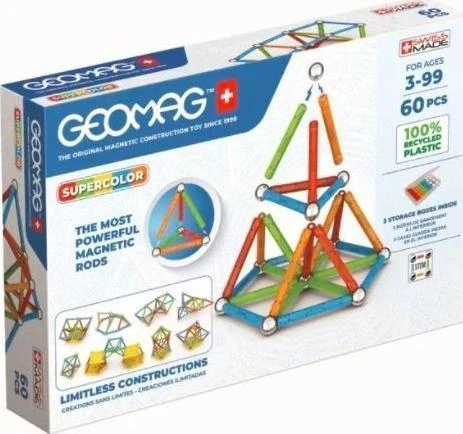 Trefl Supercolor RE magnetiniai blokeliai 60 elementų GEOMAG GEO-384