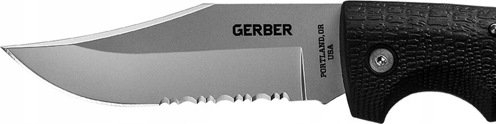 Peilis Gerber Gator Clip Point, Fine Edge(lenktinis dantytais ašmenimis)