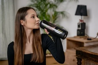 Gertuvė Buteliukas szklana KiCA Hydro Glass 1000 ml - oranžinė