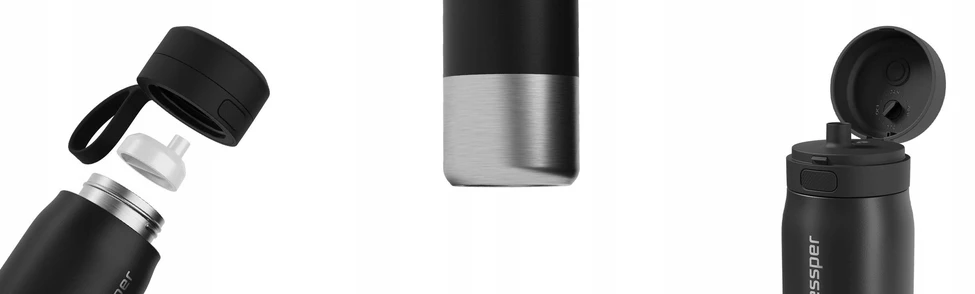 Gertuvė Wessper Filtruojantis butelis Wessper B2 STAINLESS STEEL Actitex™ 1000ml Juodas (WES276-1000-BK_K)