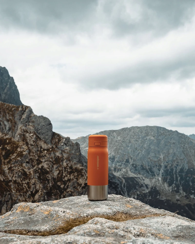 Gertuvė „Wessper B2“ nerūdijančio plieno „Actitex™“ filtro butelis, 700 ml, oranžinis (WES276-700-OR_K)
