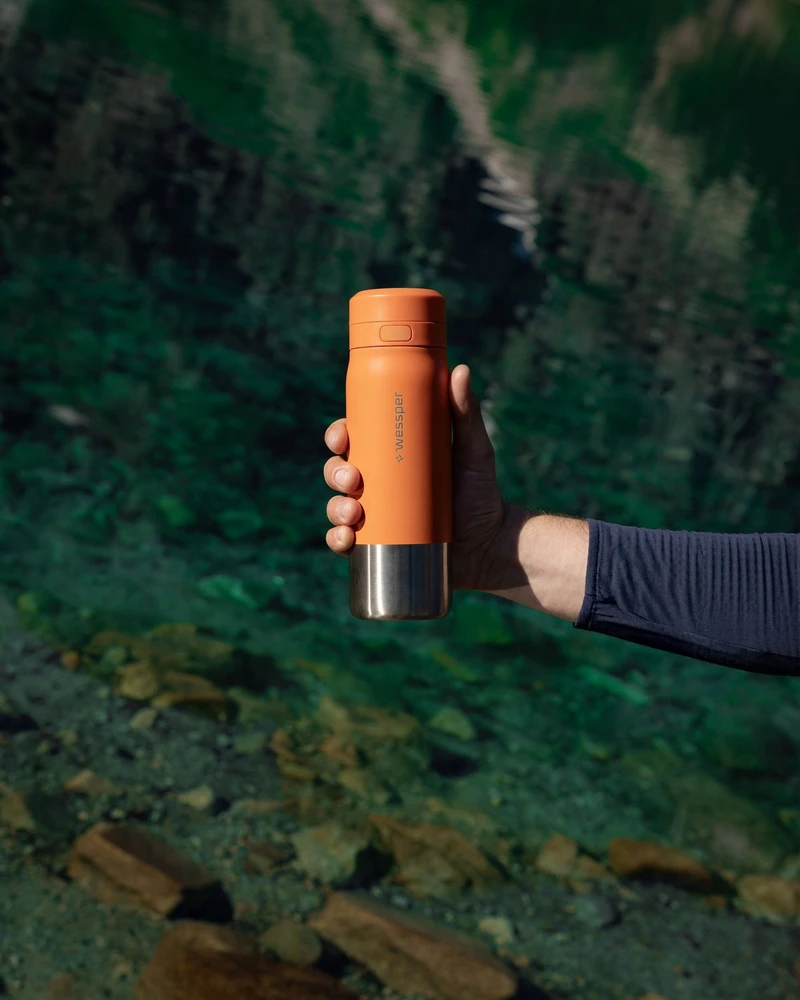Gertuvė „Wessper B2“ nerūdijančio plieno „Actitex™“ filtro butelis, 700 ml, oranžinis (WES276-700-OR_K)