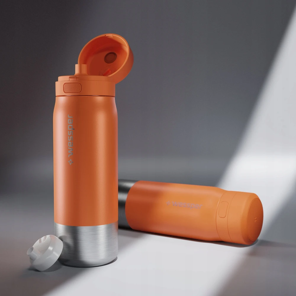 Gertuvė „Wessper B2“ nerūdijančio plieno „Actitex™“ filtro butelis, 700 ml, oranžinis (WES276-700-OR_K)