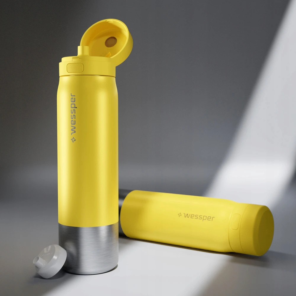 Gertuvė Wessper Filtravimo butelis B2 STAINLESS STEEL Actitex™ 1000 ml Geltonas (WES276-1000-YL_K)