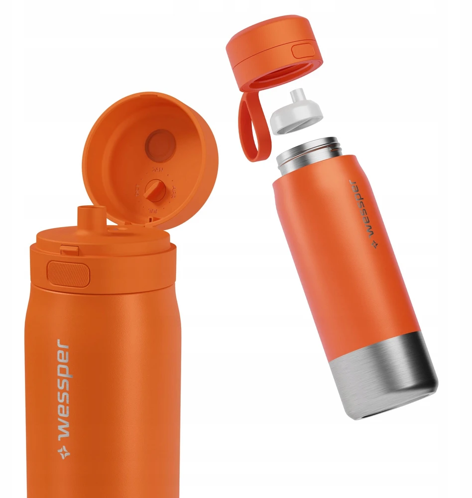 Gertuvė „Wessper B2“ nerūdijančio plieno „Actitex™“ filtro butelis, 700 ml, oranžinis (WES276-700-OR_K)
