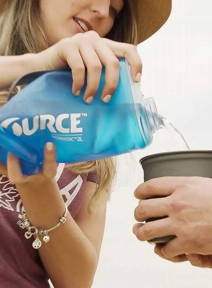 Gertuvė Keen „Source Nomadic“ sulankstomas butelis, 2 l – mėlynas