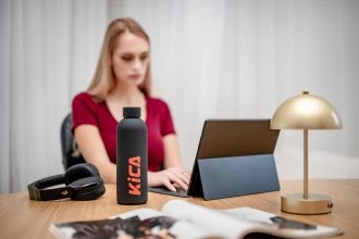 Gertuvė Feiyu Tech Gėrimo Butelis - KiCA Active Nerūdijančio Plieno Izoliuotas 500 ml - Juodas