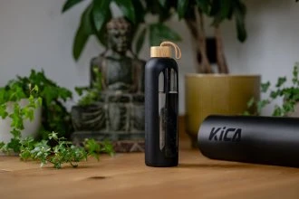 Gertuvė KiCA Buteliukas szklana Hydro Glass 1000 ml - pilka