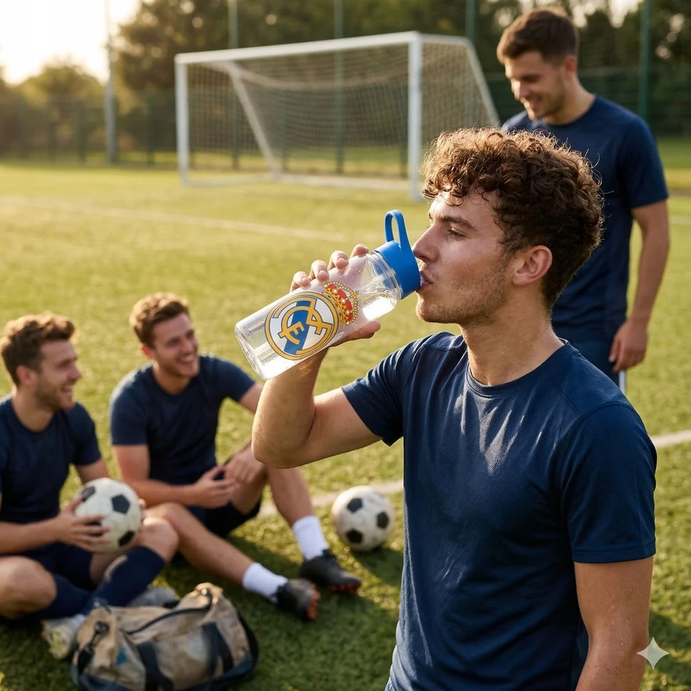 KIDS buteliukas su kandikliu vaikų gėrimų gerbėjui „Real Madrid“ 600 ml / Rm00037
