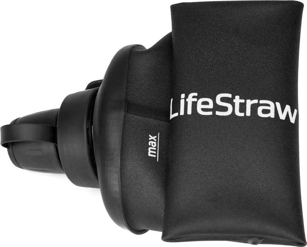 Gertuvė Life Straw „Lifestraw Peak“ serijos sulankstomas buteliukas su spaudimu, 650 ml, tamsiai pilkas
