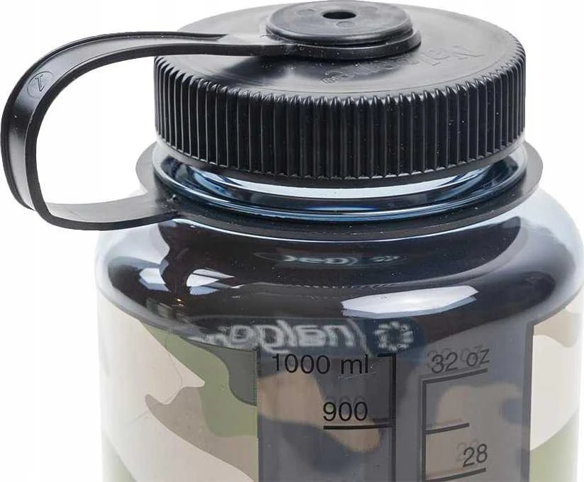Gertuvė Nalgene plačiakaklis butelis 1 l pilkai juodas