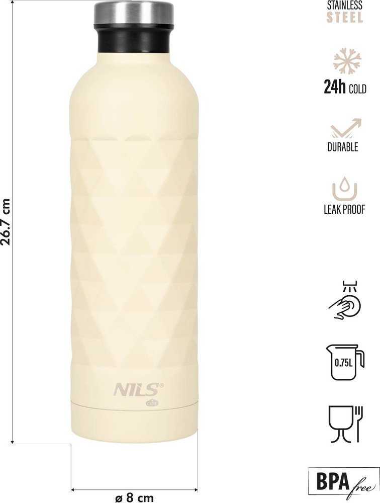 Gertuvė Terminis butelis Nils Camp 750ml, beičas, kelioninis