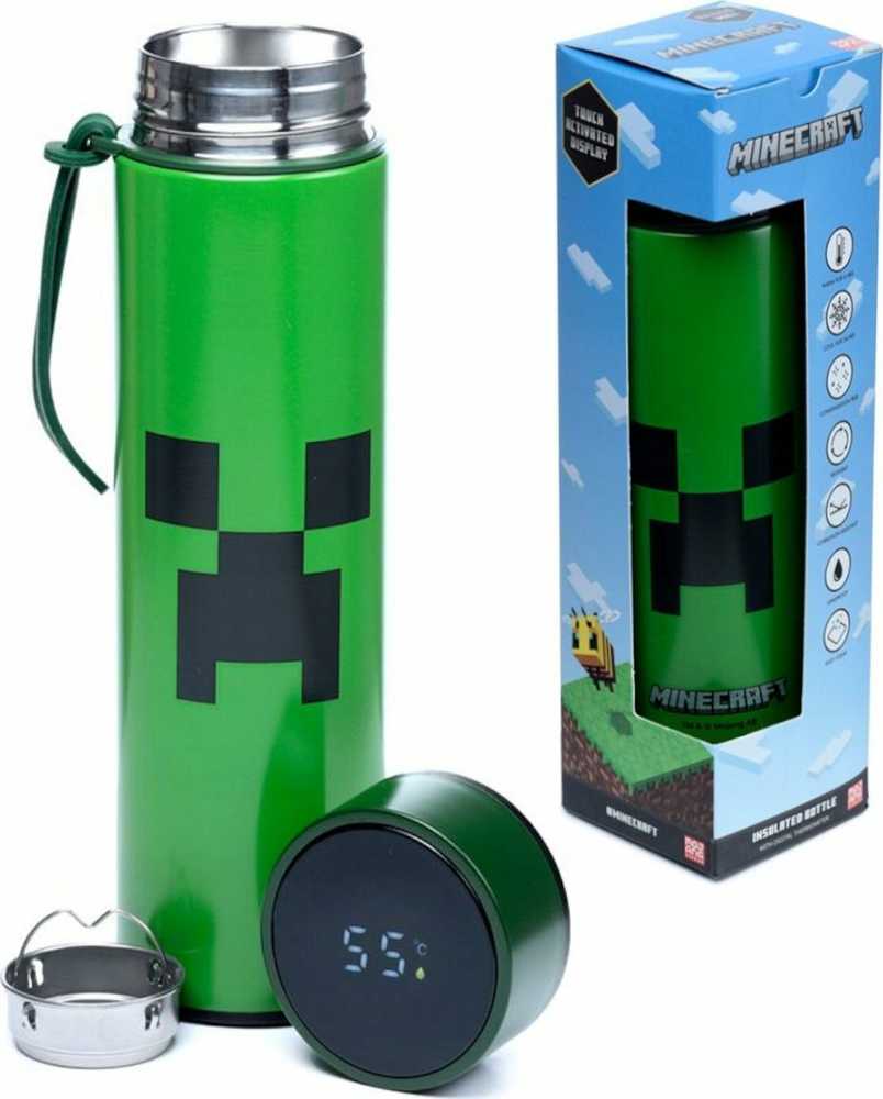 Gertuvė Puckator Termosas su termometru Minecraft Creeper 450ml