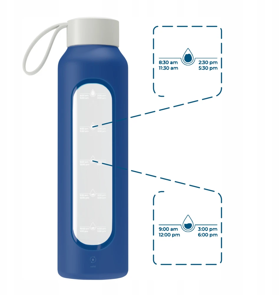 Gertuvė Wessper stiklinis butelis B1 borosilikatinis 500 ml tamsiai mėlynas (WES260-500-NB-NEW)