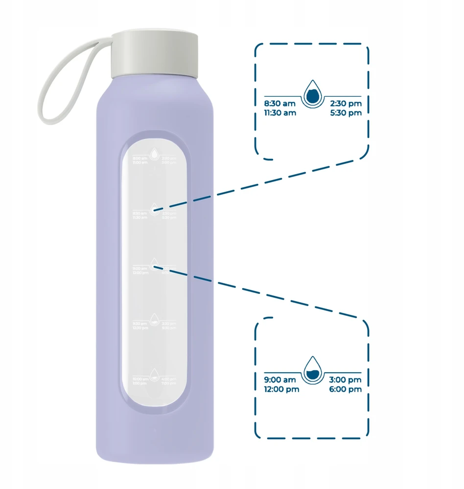 Gertuvė Wessper Stiklinis butelis Wessper B1 borosilikatinis 500 ml levandų (WES260-500-VI-NEW)