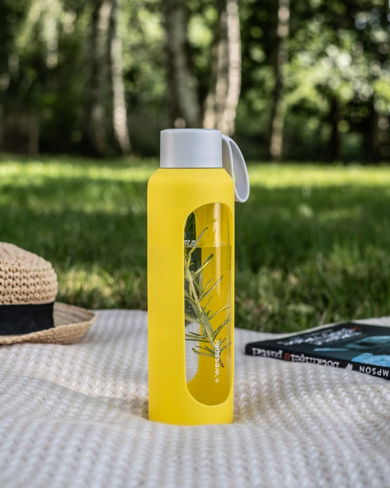 Gertuvė Wessper Stiklinis butelis Wessper B1 borosilikatinis 500 ml Sun (WES260-500-YL-NEW)