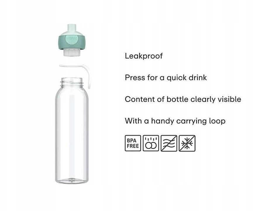 Gertuvė U-grow Campus vandens buteliukas 500 ml, gaivios mėtos spalvos, 107450090300