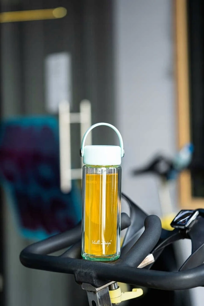 Gertuvė Vialli Design Dvisienis butelis su arbatinuku Fuori 350 ml mėtinė 30190