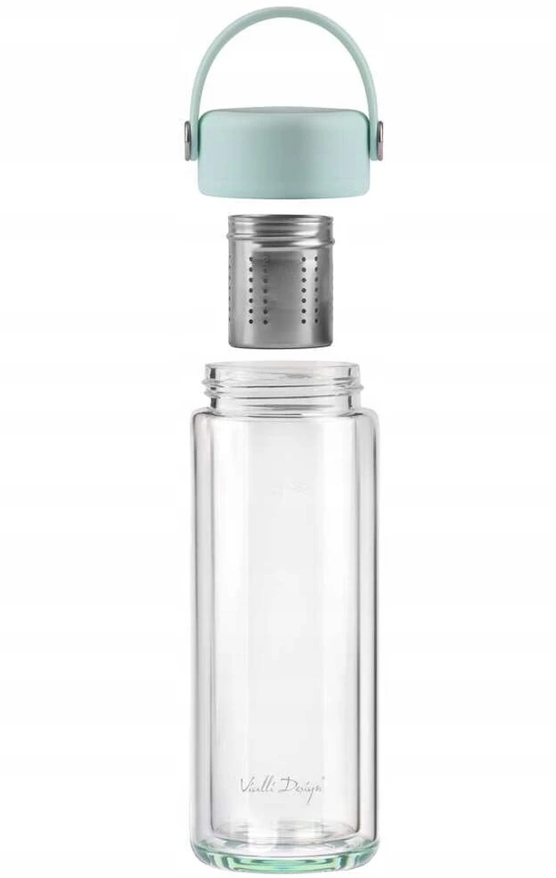 Gertuvė Vialli Design Dvisienis butelis su arbatinuku Fuori 350 ml mėtinė 30190