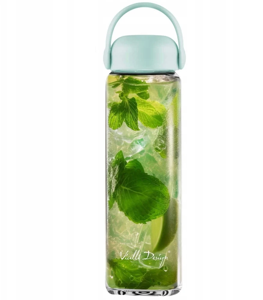 Gertuvė Vialli Design Stiklinis vandens butelis Fuori 540 ml mėtinė 30251