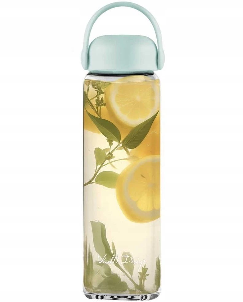 Gertuvė Vialli Design Stiklinis vandens butelis Fuori 540 ml mėtinė 30251