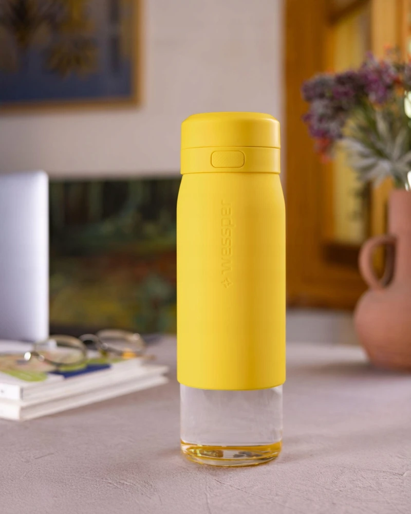 Gertuvė Wessper B2 GLASS Actitex™ filtro butelis 700 ml, geltonas (WES270-700-YL_K)