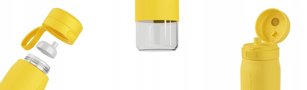 Gertuvė Wessper B2 GLASS Actitex™ filtro butelis 700 ml, geltonas (WES270-700-YL_K)