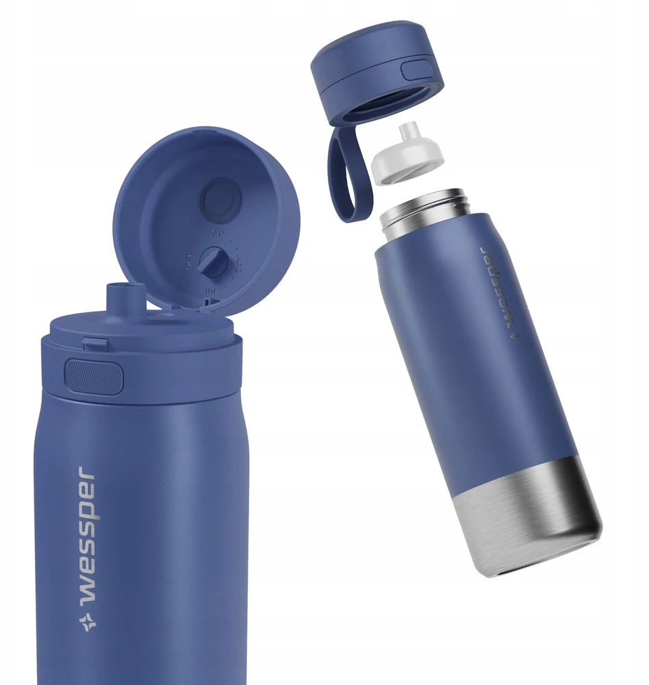 Gertuvė „Wessper B2“ nerūdijančio plieno „Actitex™“ filtro butelis, 700 ml, mėlynas (WES276-700-BL_K)
