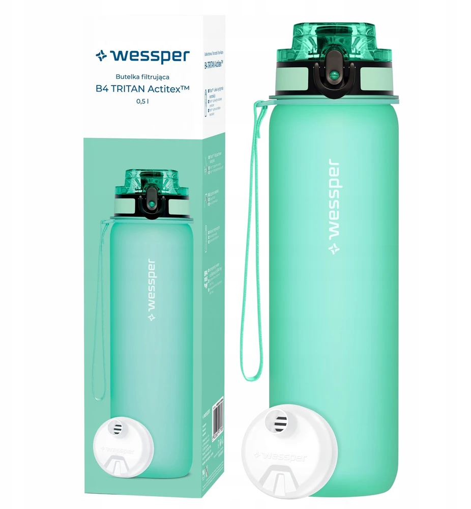 Gertuvė Wessper Butelis B4 TRITAN Actitex™ 500 ml mėtų spalvos (WES262-MT_WES454_K)