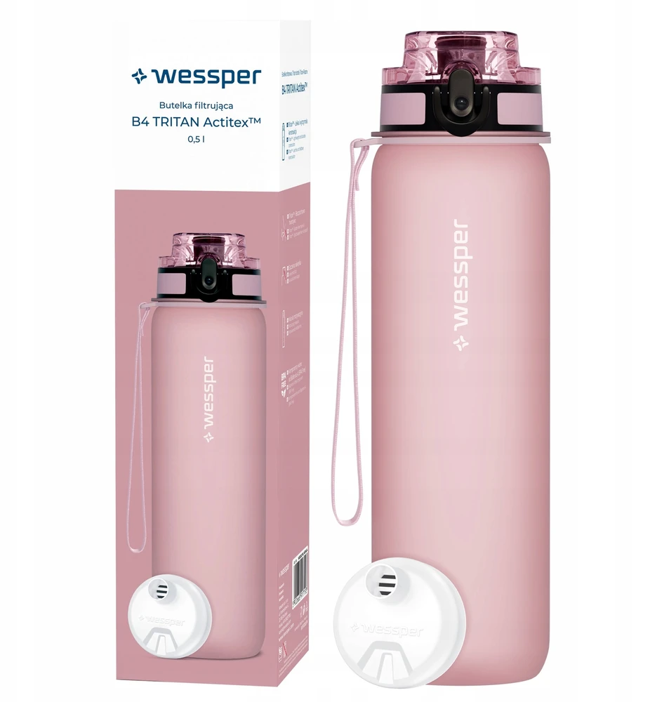 Gertuvė Wessper Butelis B4 TRITAN Actitex™ 500 ml rausvas (WES262-PK_WES454_K)